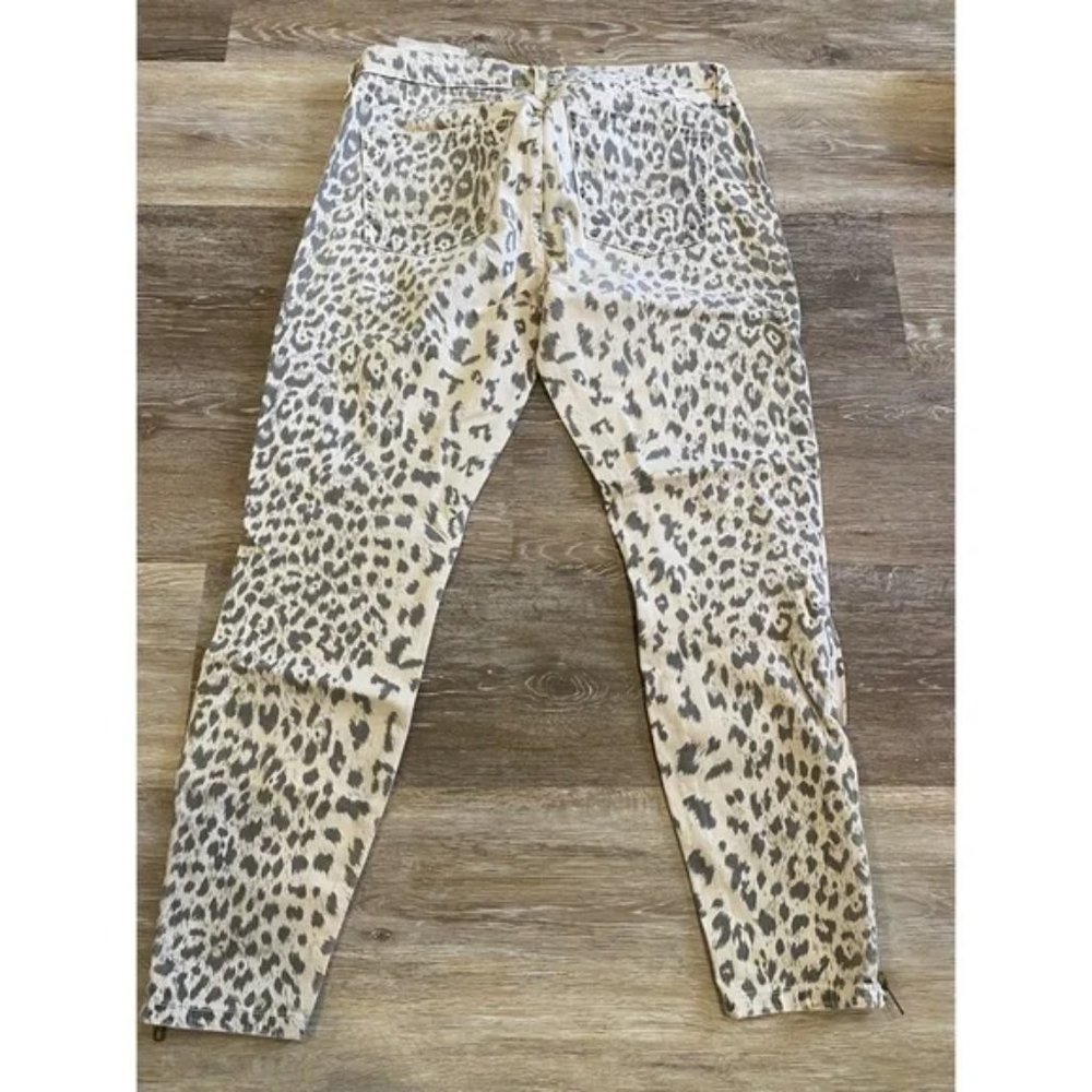Current Elliott Soho Stiletto Jeans - Zip Crop - Gray Leopard Print